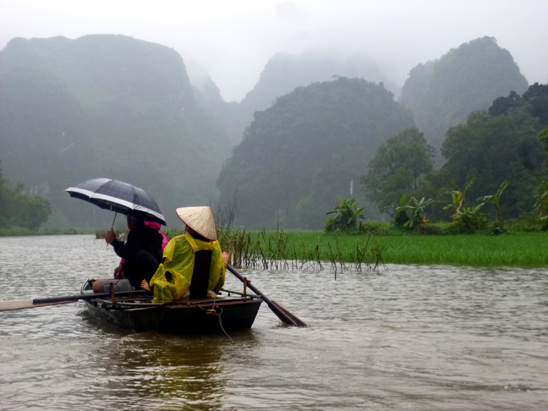 ninh binh, vietnam, rowing boat