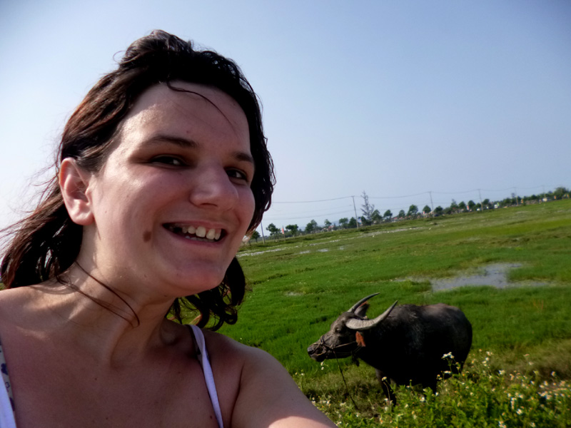 water buffalo selfie, hoi an, vietnam