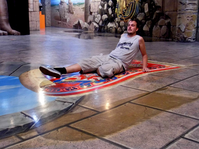 Ash taking a magic carpet ride. God knows where he ended up.