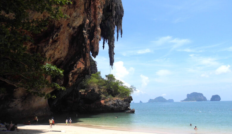 phranang beach, railay, cave, thailand, paradise