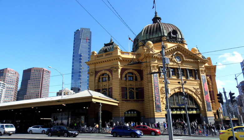flinders street train station, melbourne, australia