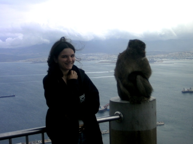 moments after having a fight with an ape in gibraltar