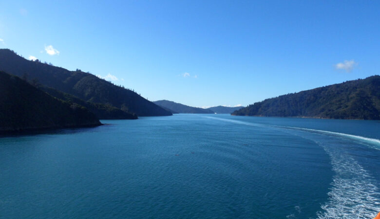 Ferry journey from north island to south island, New Zealand