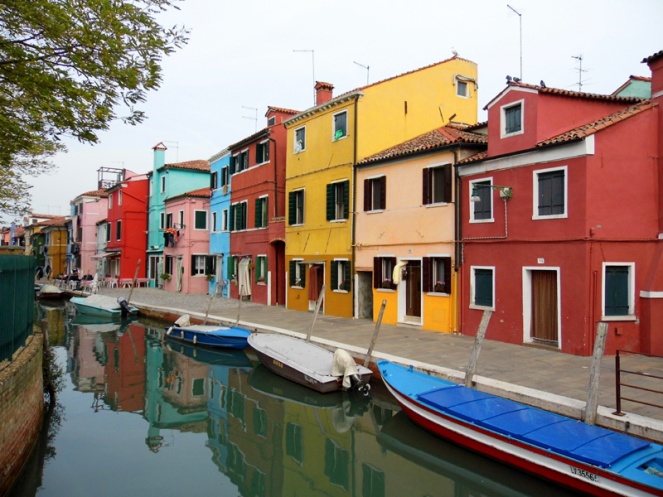Colourful buildings, Burano, Venice, Italy