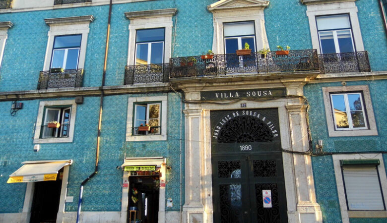 Villa Sousa tiled building, Alfama, Lisbon, Portugal