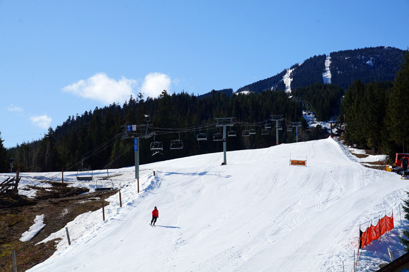 Skiing on Whistler mountain, Canada