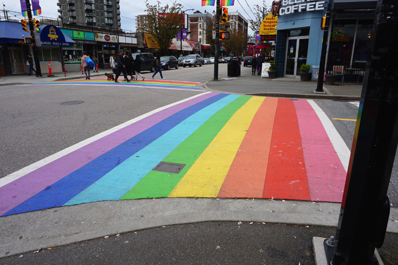 Davie Street rainbow crossing, Vancouver, Canada