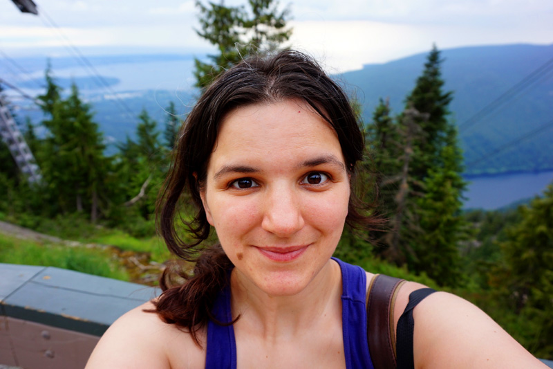 Smiling because I survived the Grouse Grind, Vancouver, Canada!