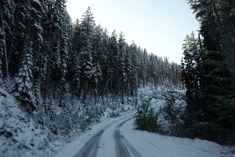 Driving up the mountain, Golden, BC, Canada