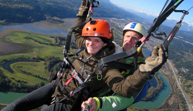 Paragliding over Golden, BC, Canada