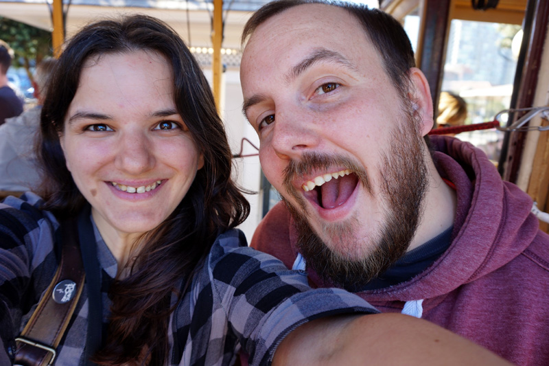 On the tram, San Francisco