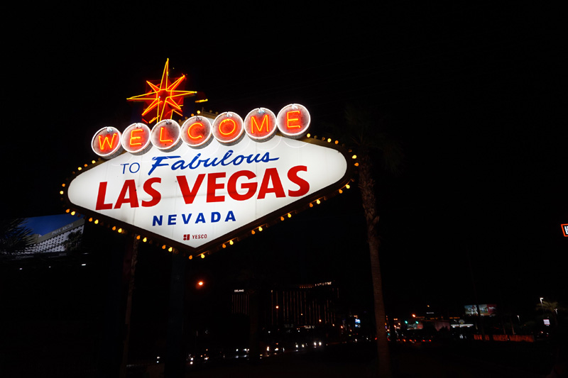 Las Vegas sign at night, USA