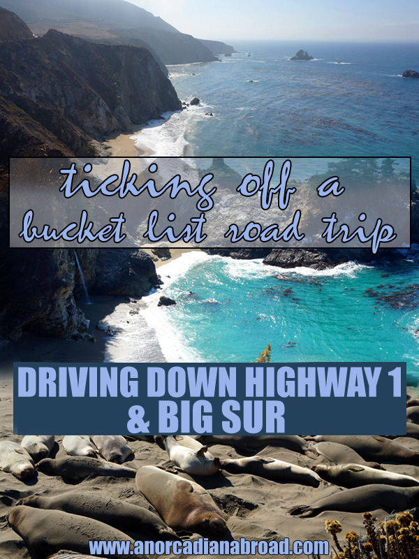 Ticking Off A Bucket List Road Trip - Driving Down Highway 1 & Big Sur In One Day. Explore cute towns, mesmerising waterfalls, find elephant seals & crazy hotels!