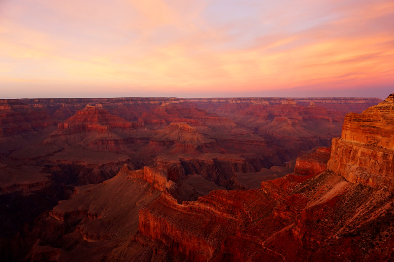 Sunset at the Grand Canyon, Mohave Point, Arizona, USA