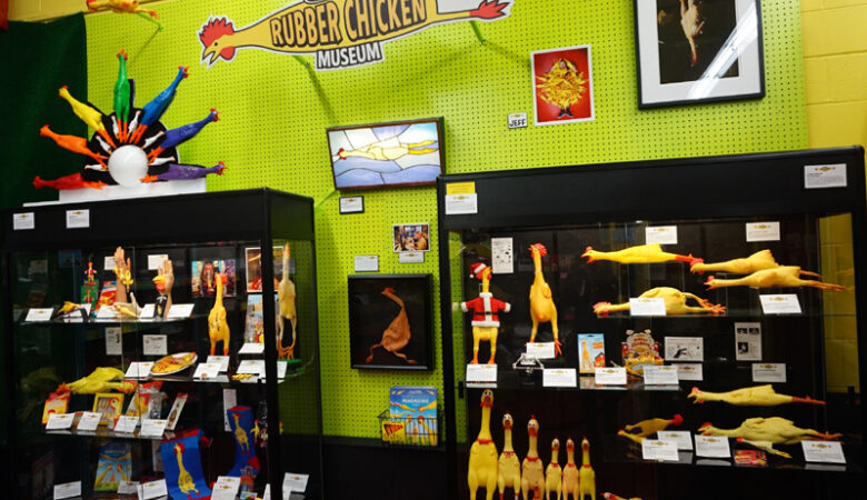 Rubber chicken museum, Seattle, USA