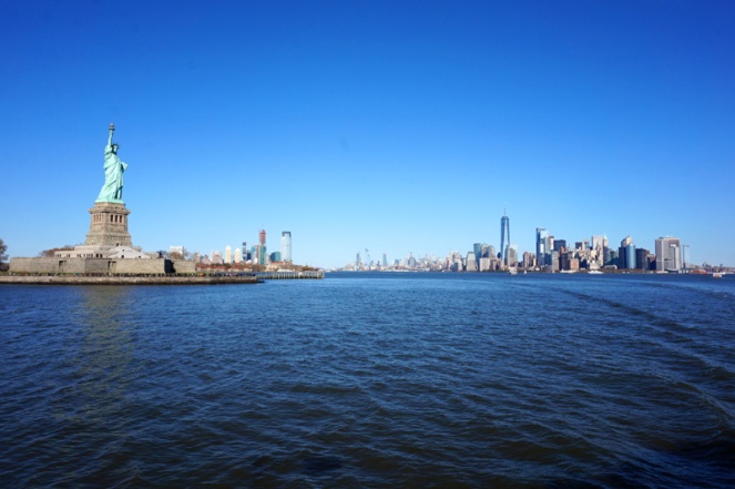 Statue Of Liberty and New York skyline, New York City, USA