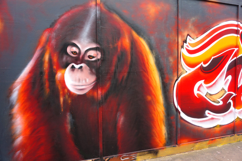Chimpanzee street art, Shoreditch, London