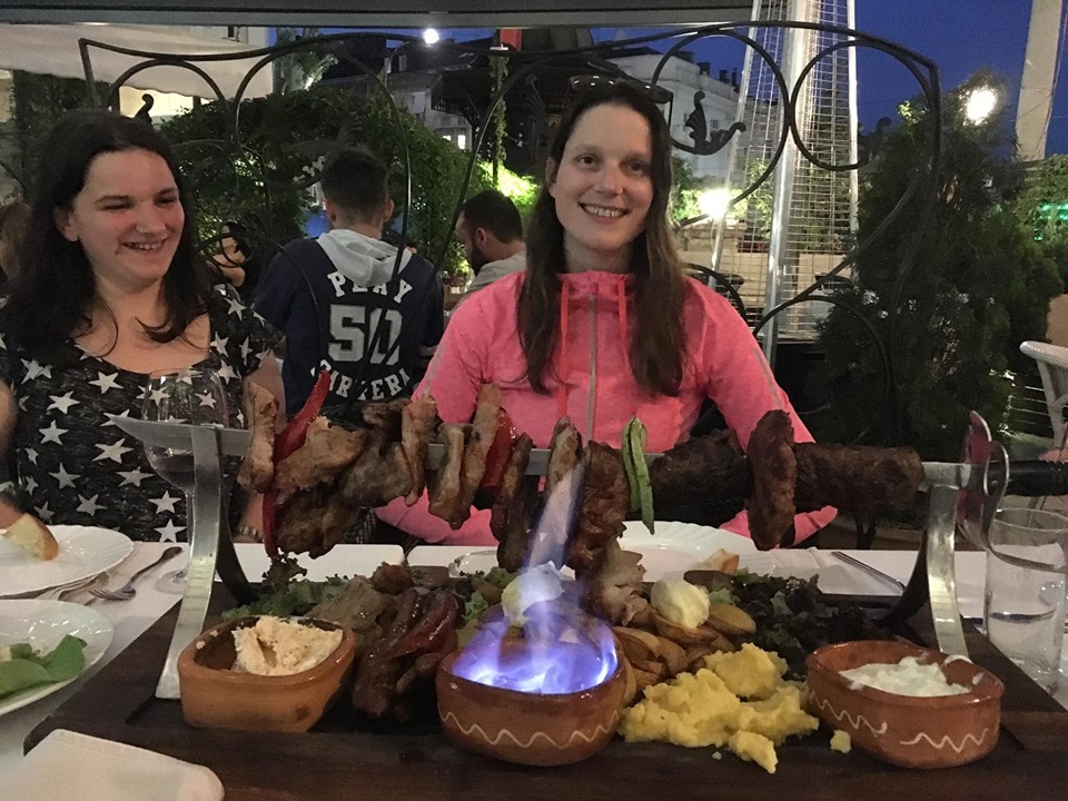 Meat sword, Velika Skadarlija, Belgrade, Serbia