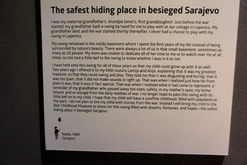 Swing story, War Childhood Museum, Sarajevo, Bosnia & Herzegovina