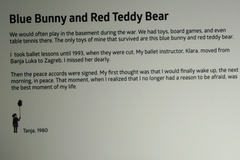Bunny and teddy bear peace story, War Childhood Museum, Sarajevo, Bosnia & Herzegovina