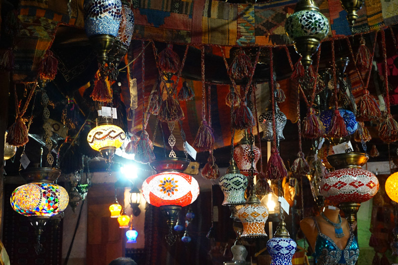 Market stalls with lanterns, Sarajevo, Bosnia & Herzegovina