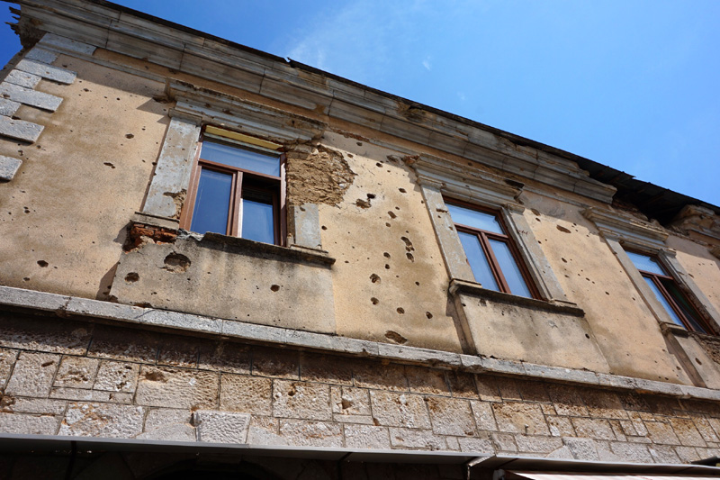 Bullet hole building, Mostar, Bosnia & Herzegovina