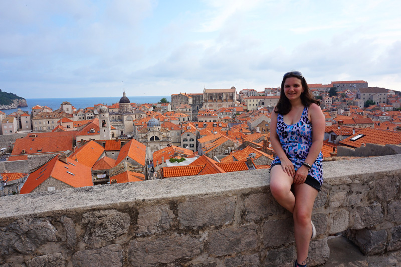 Me with the view from the city walls, Dubrovnik, Croatia