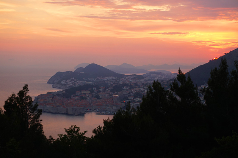 Sunset over Dubrovnik, Croatia