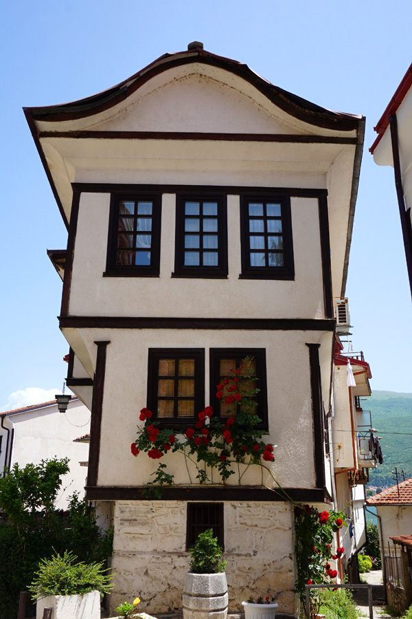 Robevi family house with roses, Ohrid, North Macedonia
