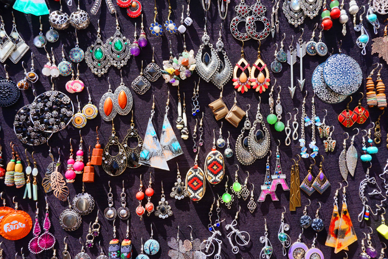 Earrings, market, Lake Ohrid, North Macedonia