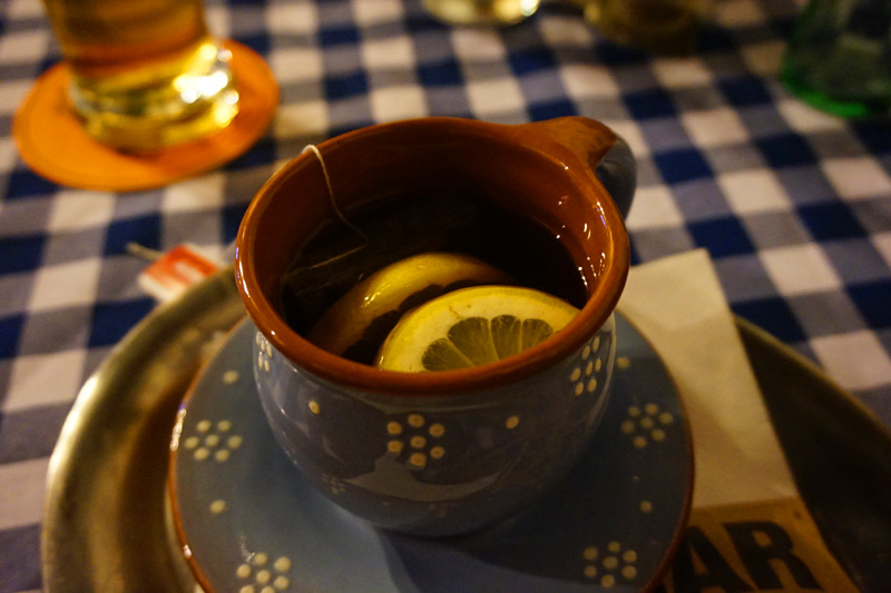 Alcoholic tea at the Slovak pub, Bratislava, Slovakia