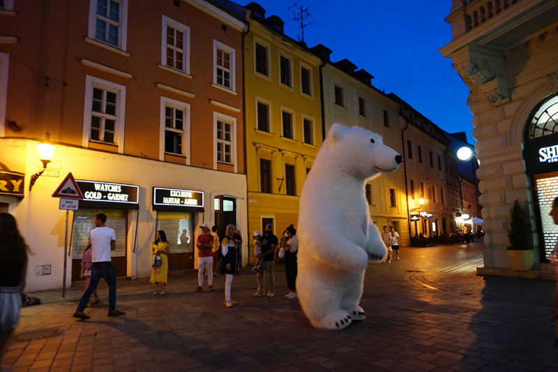 Dancing polar bear, Bratislava, Slovakia