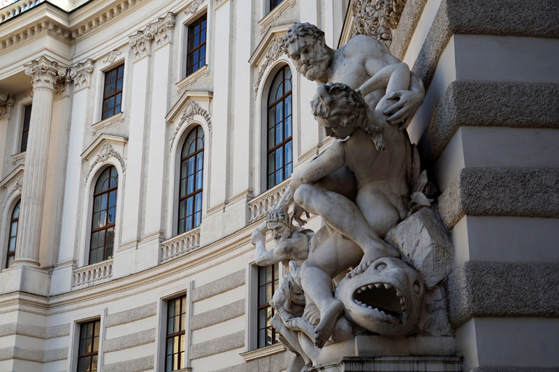 Statues on Hofburg Palace, Vienna, Austria