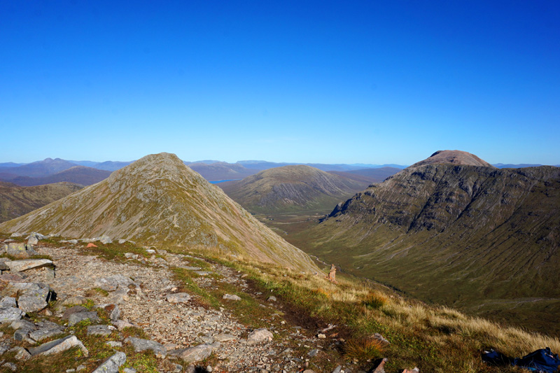 Buachaille Etive Beag, view over Glen Etive and Loch Rannoch, Scotland