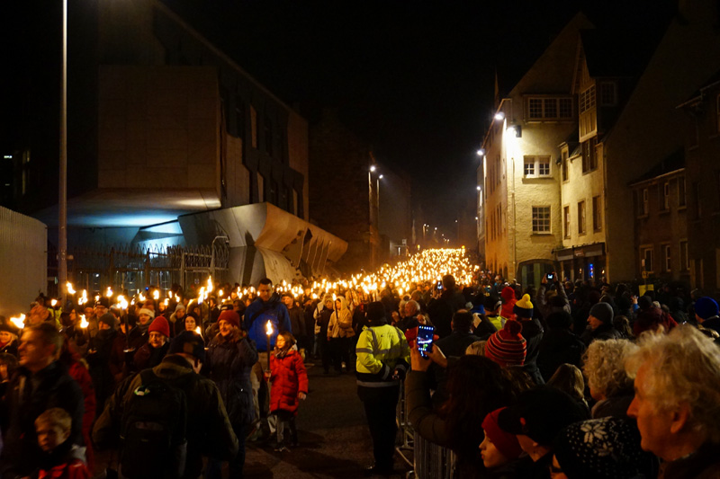 Torchlight procession, The Royal Mile, Edinburgh