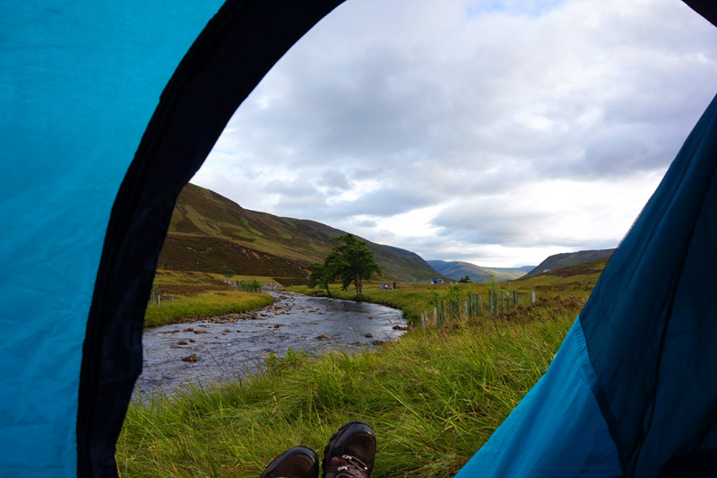 Wild camping in Braemar, Cairngorms, Aberdeenshire, Scotland