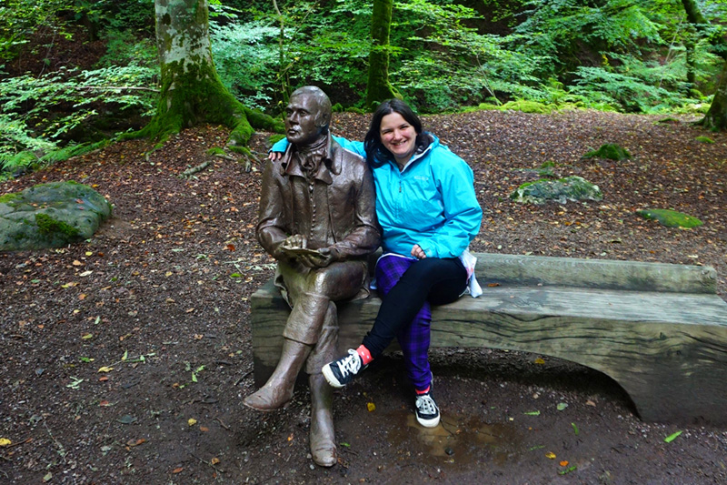 Sitting with Robert "Rabbie" Burns, Birks Of Aberfeldy, Scotland