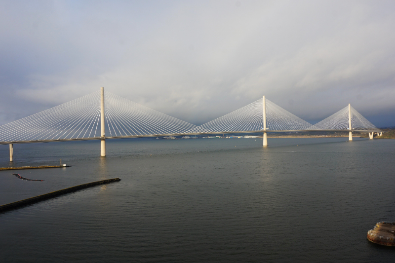 Walking across the bridge to Fife, Scotland