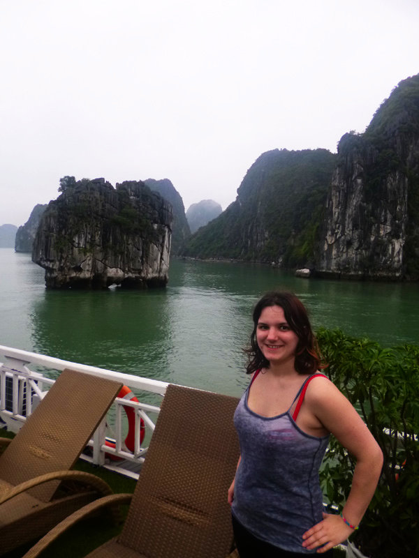 Me on the boat in Halong Bay, Vietnam