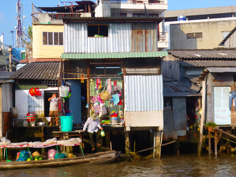 Floating market, Mekong River, Vietnam
