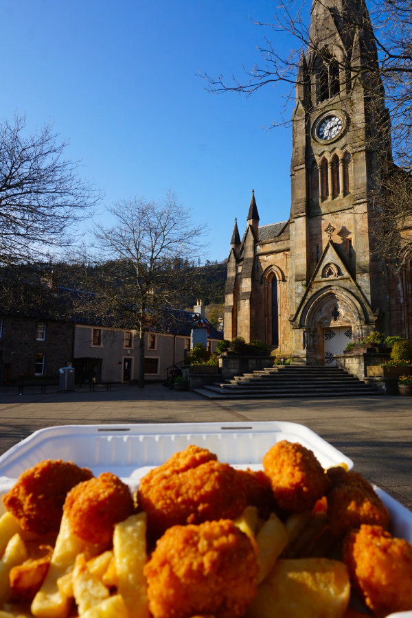 Scampi & chips in Callander, Scotland