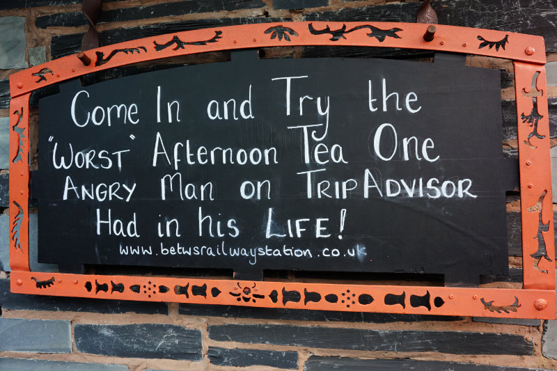 Betws-y-Coed Alpine coffee shop railway station, Snowdonia, Wales