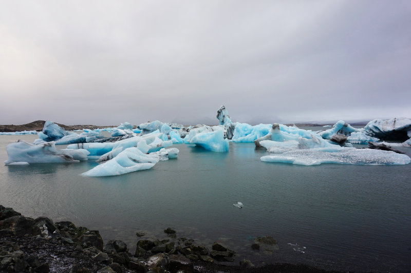 Icebergs in Jokulsarlon iceberg lagoon, Iceland