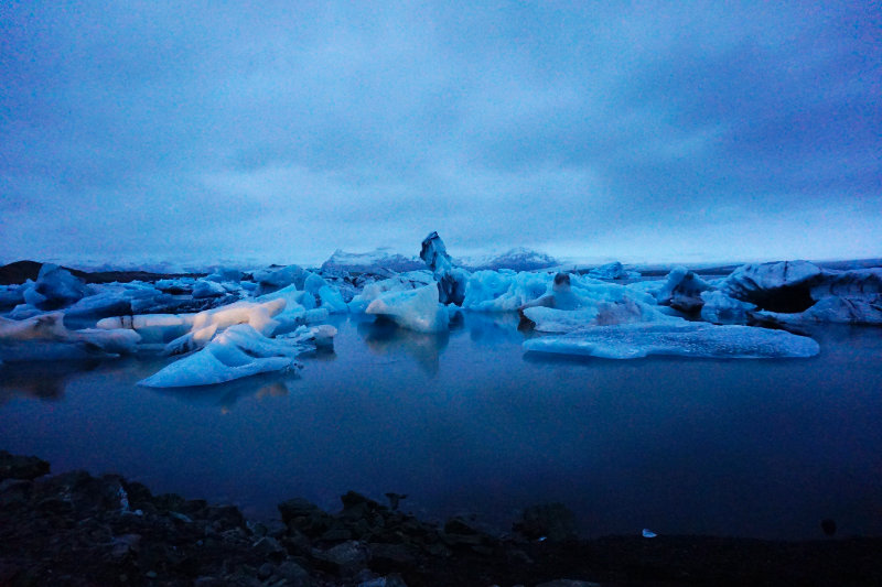 Icebergs in Jokulsarlon iceberg lagoon, Iceland