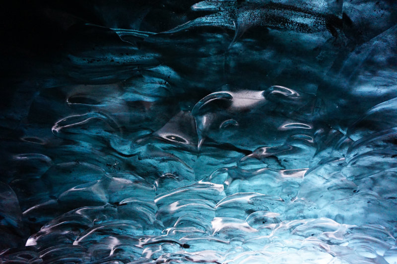 Ice cave tour inside Vatnajokull glacier, Iceland