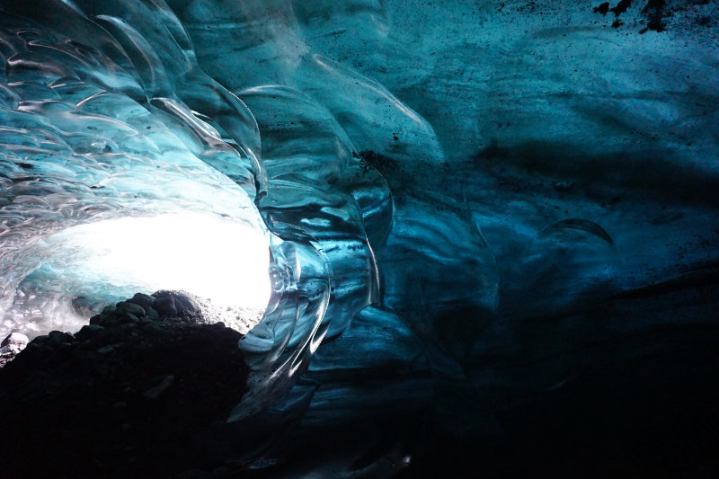 Ice cave tour inside Vatnajokull glacier, Iceland