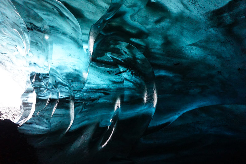Ice cave tour inside Vatnajokull glacier, Iceland
