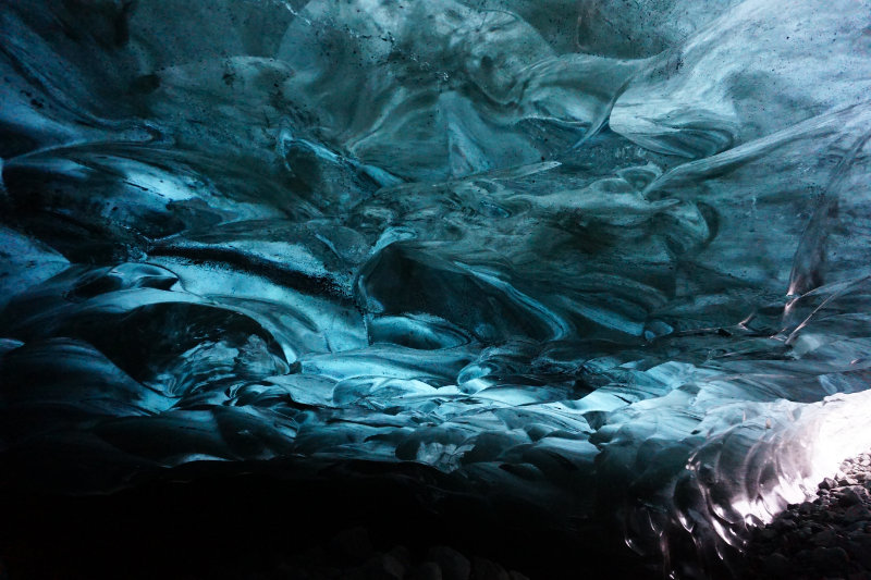 Ice cave tour inside Vatnajokull glacier, Iceland