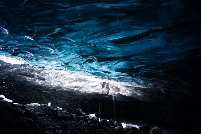 Ice cave tour inside Vatnajokull glacier, Iceland