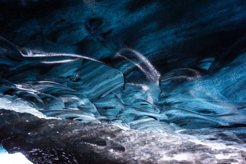 Ice cave tour inside Vatnajokull glacier, Iceland